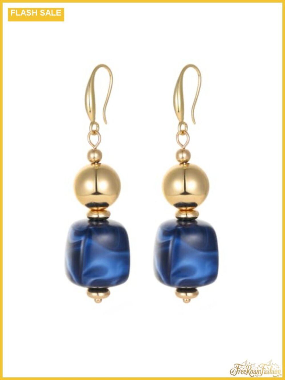 Chunky Resin Beaded Drop Earrings Lightweight Statement Jewelry